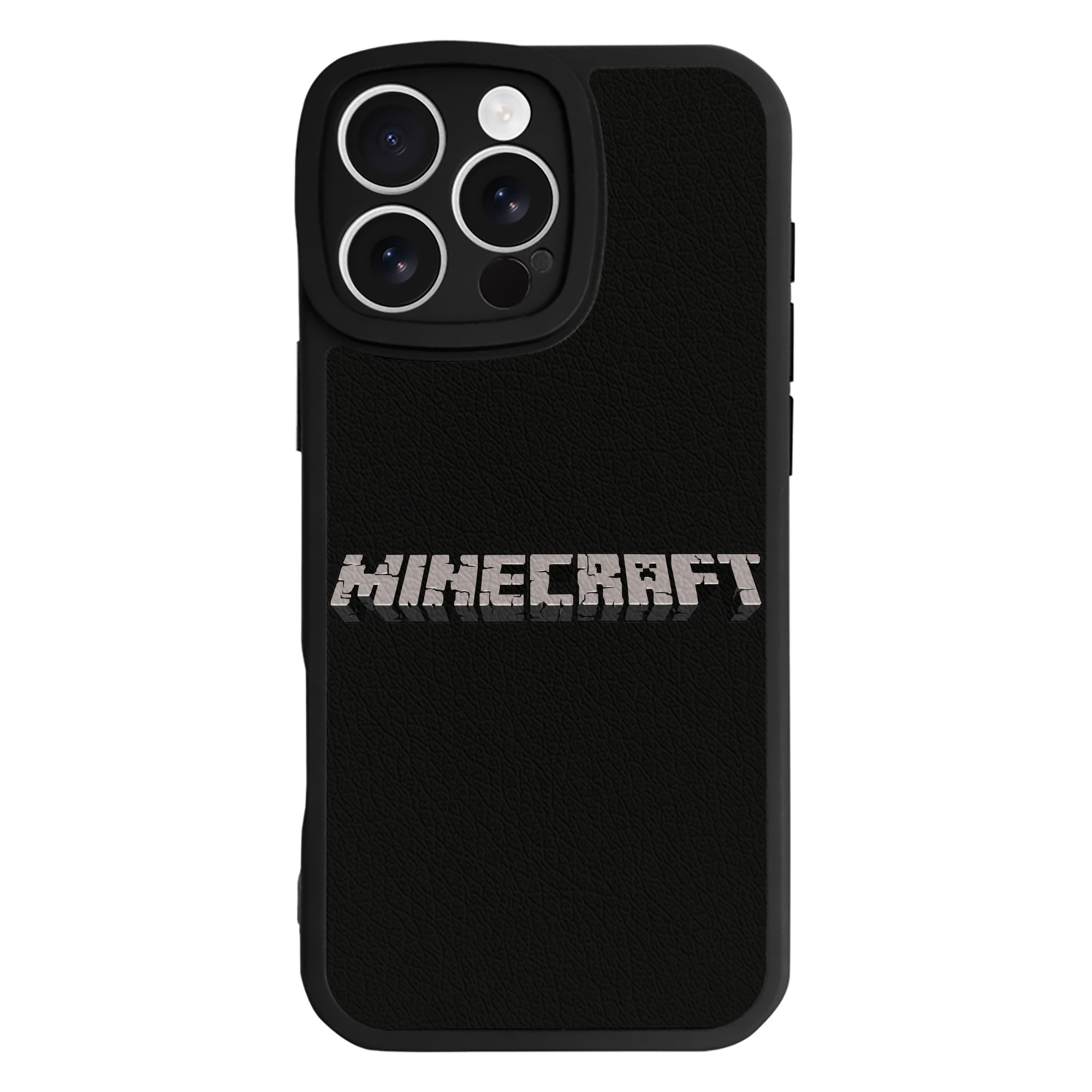 （画像用） マインクラフト ブロックの世界 Minecraft MC Block world 【iPhone 16シリーズ対応】シリコンスマホケース（レザー調） 材質：シリコン
